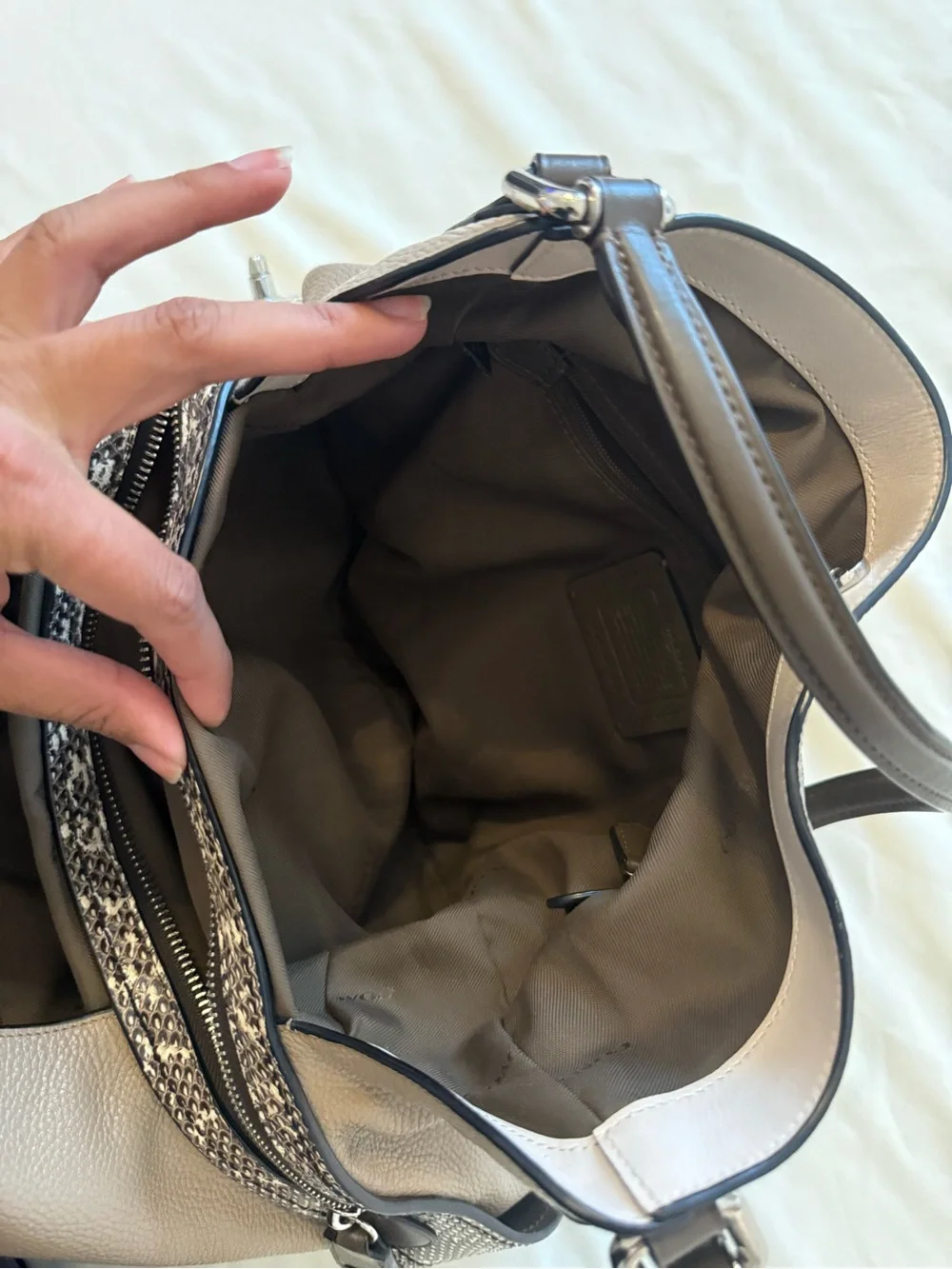 Coach sleek taupe